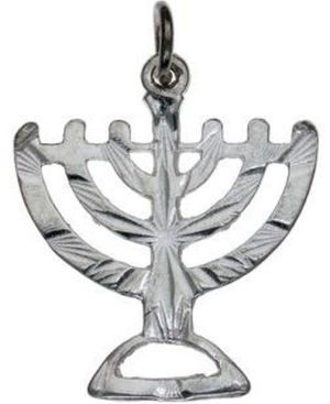 Menorah Sterling Silver Pendant