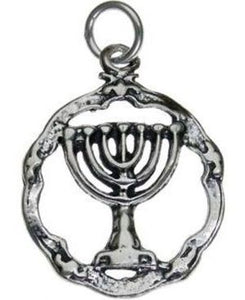 Menorah Sterling Silver Pendant