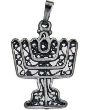 Menorah Sterling Silver Pendant