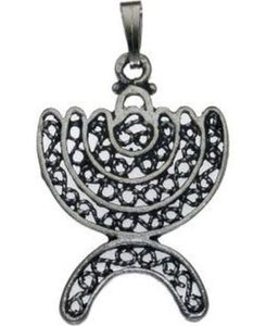 Menorah Sterling Silver Pendant