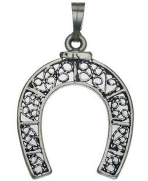 Horseshoe Luck Charm Sterling Silver Pendant