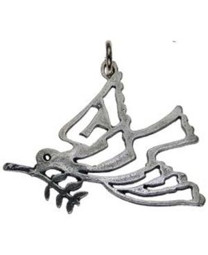 Dove with Peace Sterling Silver Pendant