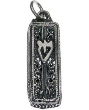 Mezuzah with G-d Name Sterling Silver Pendant