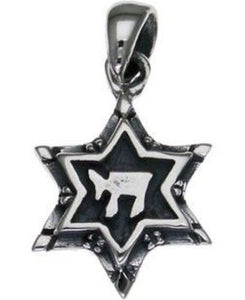 Star of David with Chai Sterling Silver Pendant