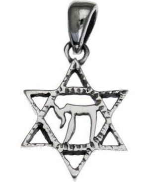 Star of David with Chai Sterling Silver Pendant