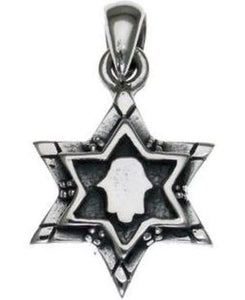 Star of David with Hamsa Sterling Silver Pendant