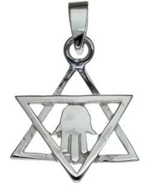 Star of David with Hamsa Sterling Silver Pendant