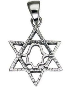 Star of David with Hamsa Sterling Silver Pendant