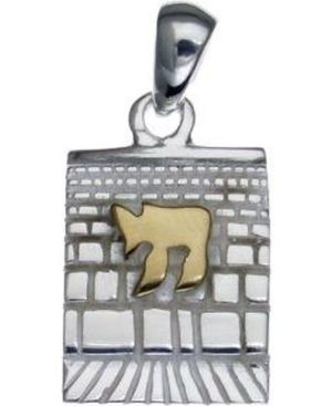 Kotel Sterling Silver Pendant with 14K Gold Plated  Chai