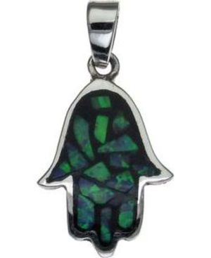 Hamsa with Opal Sterling Silver Pendant