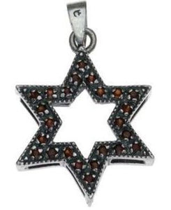 Star of David with Marcasite Sterling Silver Pendant