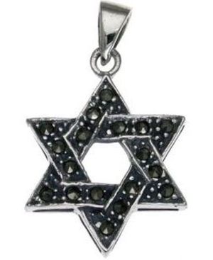 Star of David with Marcasite Sterling Silver Pendant