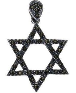 Star of David with Marcasite Sterling Silver Pendant