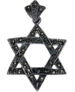 Star of David with Marcasite Sterling Silver Pendant