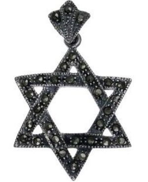 Star of David with Marcasite Sterling Silver Pendant