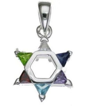Star of David with Cz  Sterling Silver Pendant