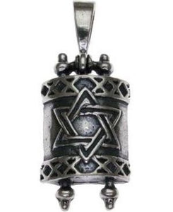 Torah with Star of David Sterling Silver Pendant