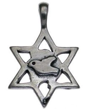 Star of David with Dove Sterling Silver Pendant