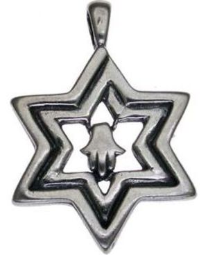 Star of David with Hamsa Sterling Silver Pendant