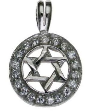 Star of David with Cz Sterling Silver Pendant