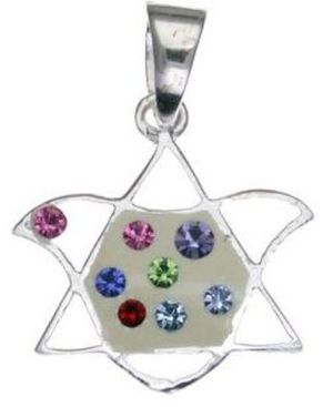 Dove Star of David with Cz  Sterling Silver Pendant