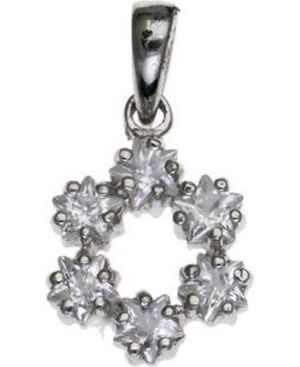 Star of David with Cz Sterling Silver Pendant