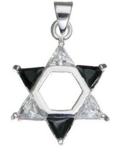 Star of David with Cz Sterling Silver Pendant