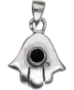 Hamsa with Cz Sterling Silver Pendant