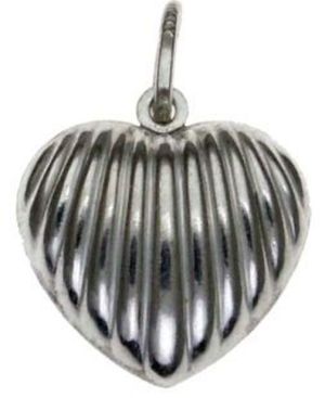 3-D Heart in Heart Sterling Silver Pendant