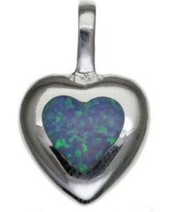 Opal Heart in Hear Fram Sterling Silver Pendant