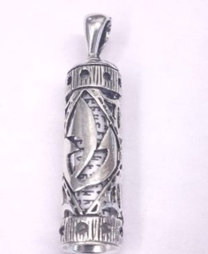 Mezuzah with Large Shin Sterling Silver Pendant Style B6638