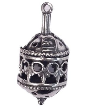 Round Dreidel (Spinning Top) Sterling Silver Pendant