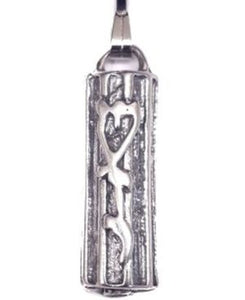 Mezuzah with Sha-Da-Y (G-d's name) & Vertical Lines Sterling Silver Pendant