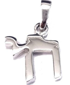 "Chai" (Life) in Sharp Style Sterling Silver Pendant