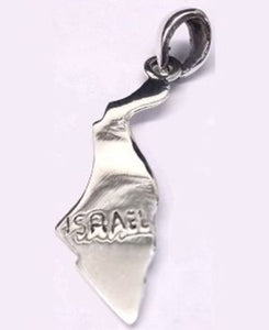 Israel Shape Plate with Inscription Sterling Silver Pendant