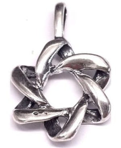 Spiral Star of David Sterling Silver Pendant