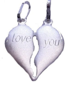"I Love You" 2-Segement Sterling Silver Pendant