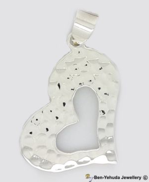 Hammered Heat Plate Cutout Sterling Silver Pendant