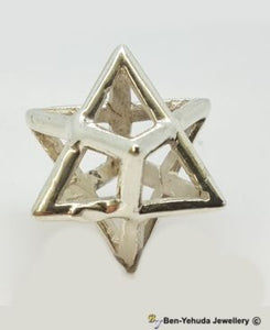 "Merkavah" 3-D Star of David Sterling Silver Pendant