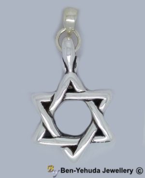 Intertwined Star of David Sterling Silver Pendant