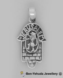 Hamsa with Lion of Judah Sterling Silver Pendant