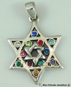 Star of David with Cz Sterling Silver Pendant