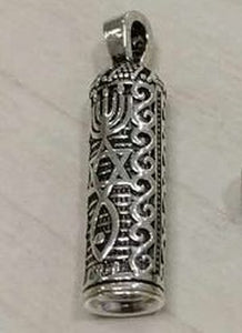 Mezuzah with Grafted In Sterling Silver Pendant