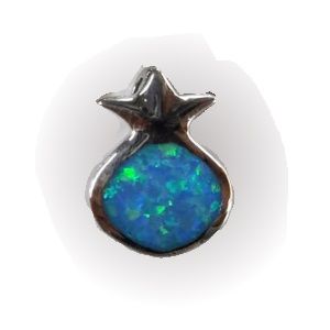 Pomegranate with Opal Center Sterling Silver Pendant