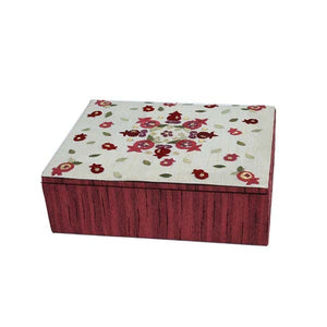 Embroidered Box - Small - Pomegranates