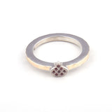Pomegranate with Swarovsky Crystal  Gold & Silver Ring