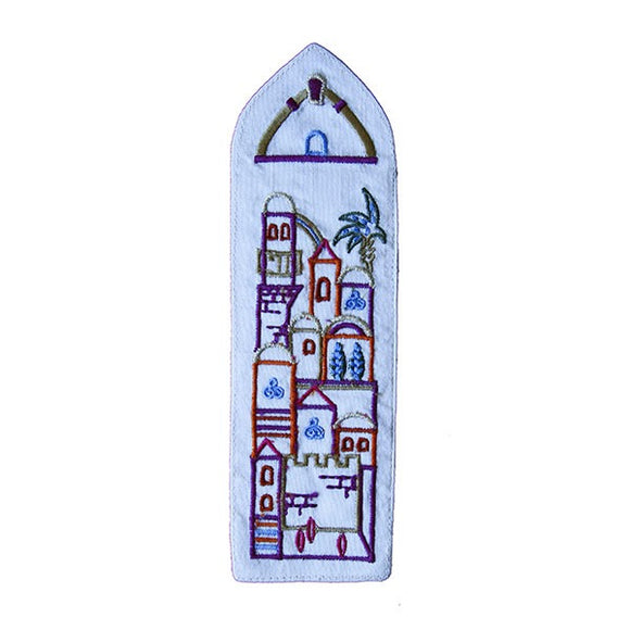 Bookmark - Embroidered - Jerusalem White