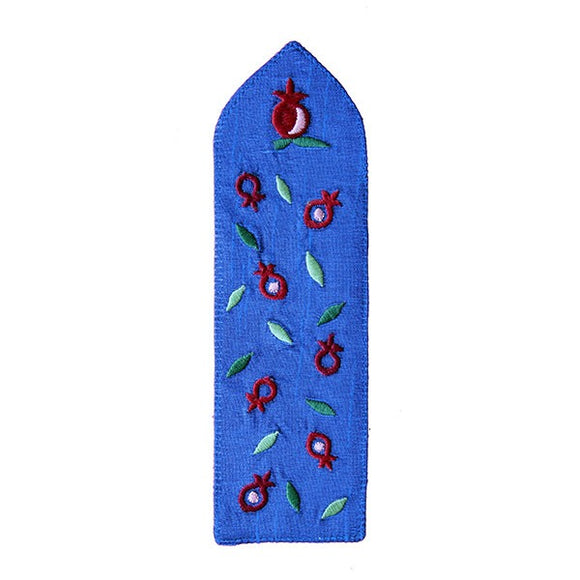 Bookmark - Embroidered - Pomegranates Blue