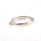 2 piece "I Am for my Beloved" Gold & Silver Ring