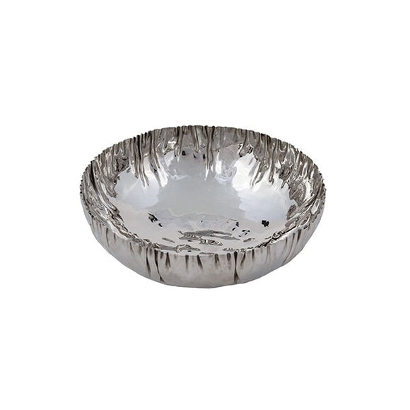 Bowl - Crinkled Stainless Steel - Round - 17 x 6 cm